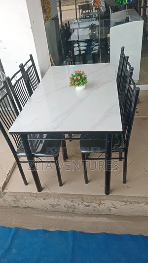 Marble Dining Table With 6 Leather Chair