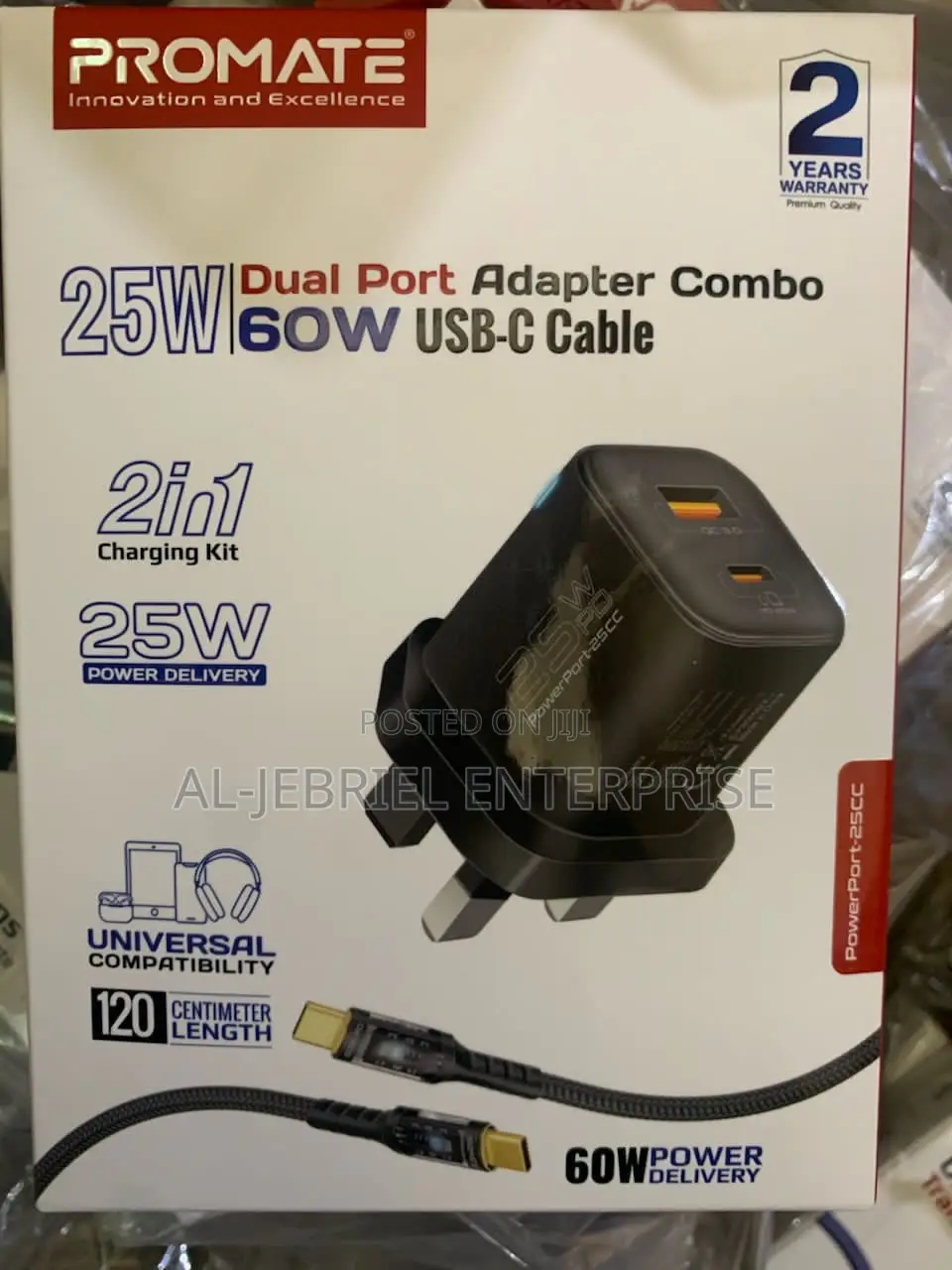 Promate POWERPORT-25CC BLK UK 25W Quick Charge Wall Charger