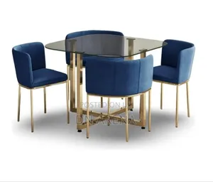 Abingdon Stowaway 4 Velvet Dining Chairs Table Excluded