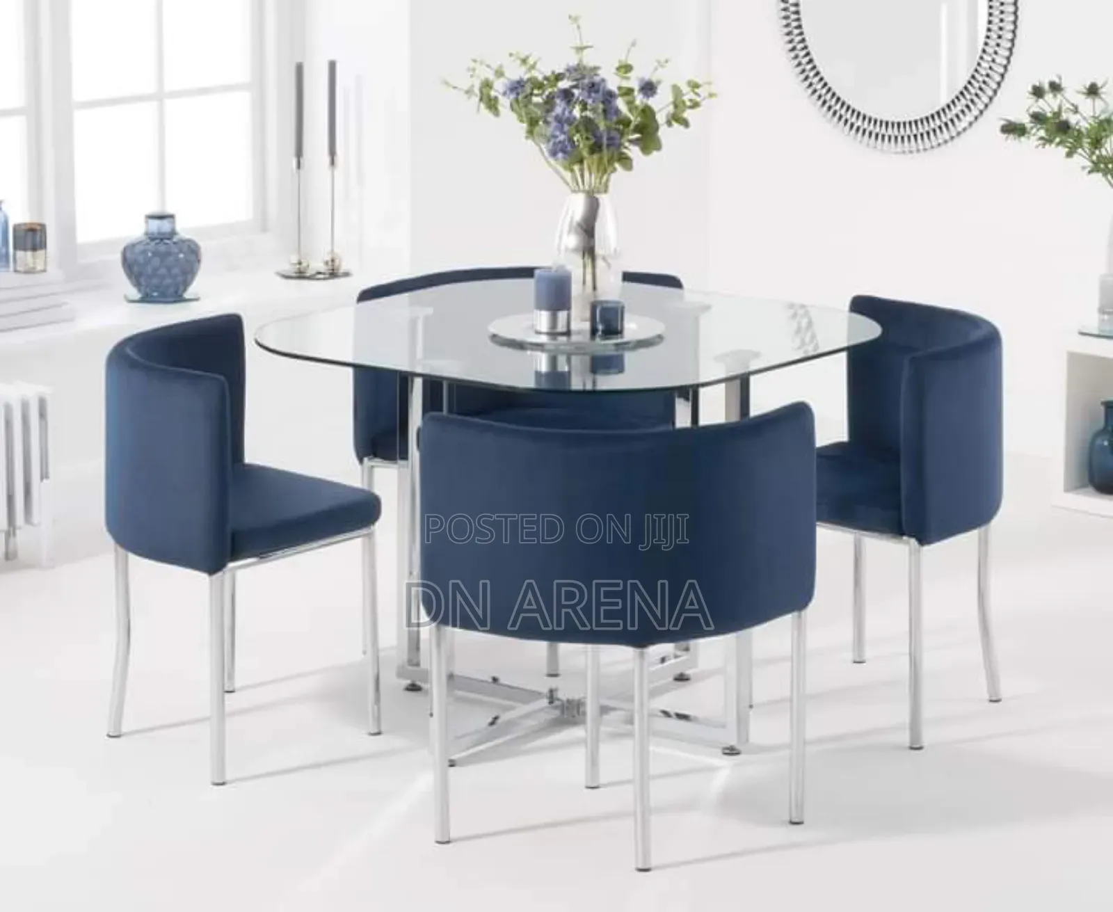 Abingdon Stowaway 4 Velvet Dining Chairs Table Excluded