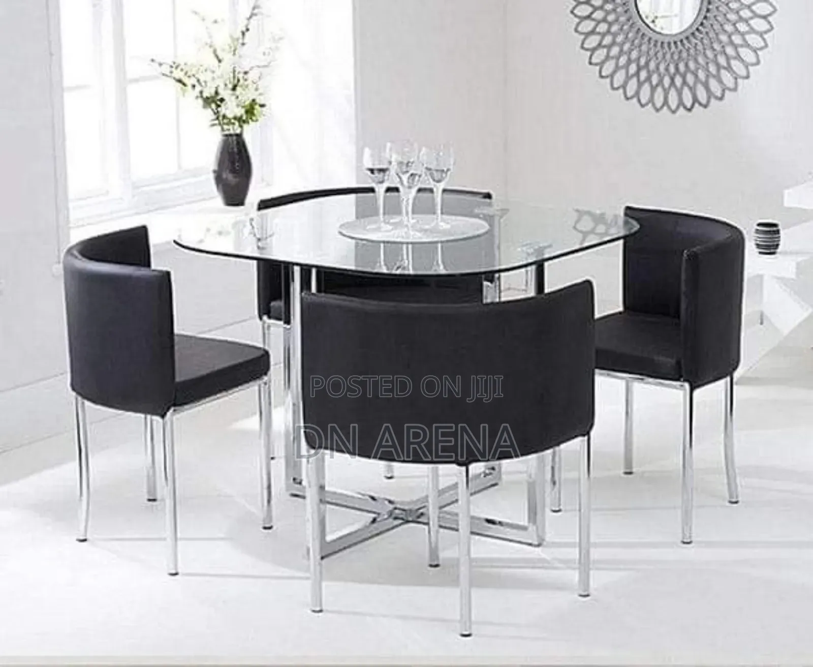 Abingdon Stowaway 4 Velvet Dining Chairs Table Excluded