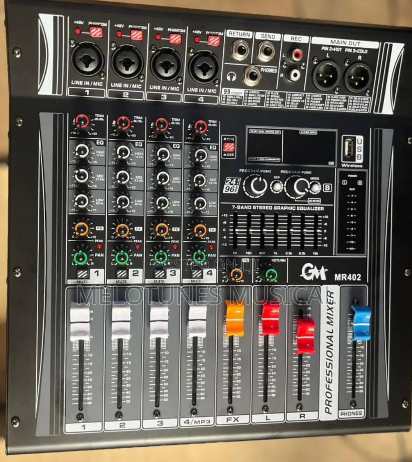 GM MR402 Powered Mixer 4-Channel