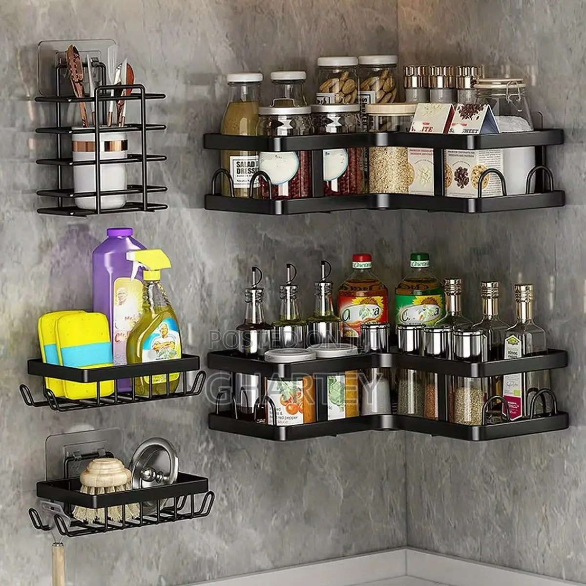 Caddy Corner Bathroom Or Kitchen Stainless Steel Shelf Set