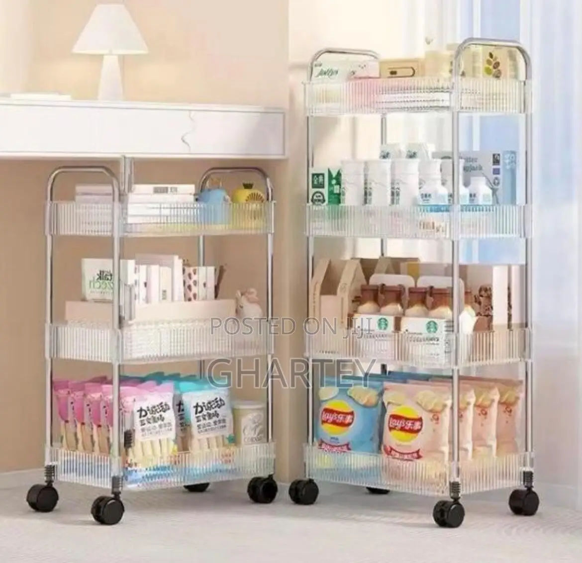 4 Tier 3 Tier Multifunctional Rolling Cart