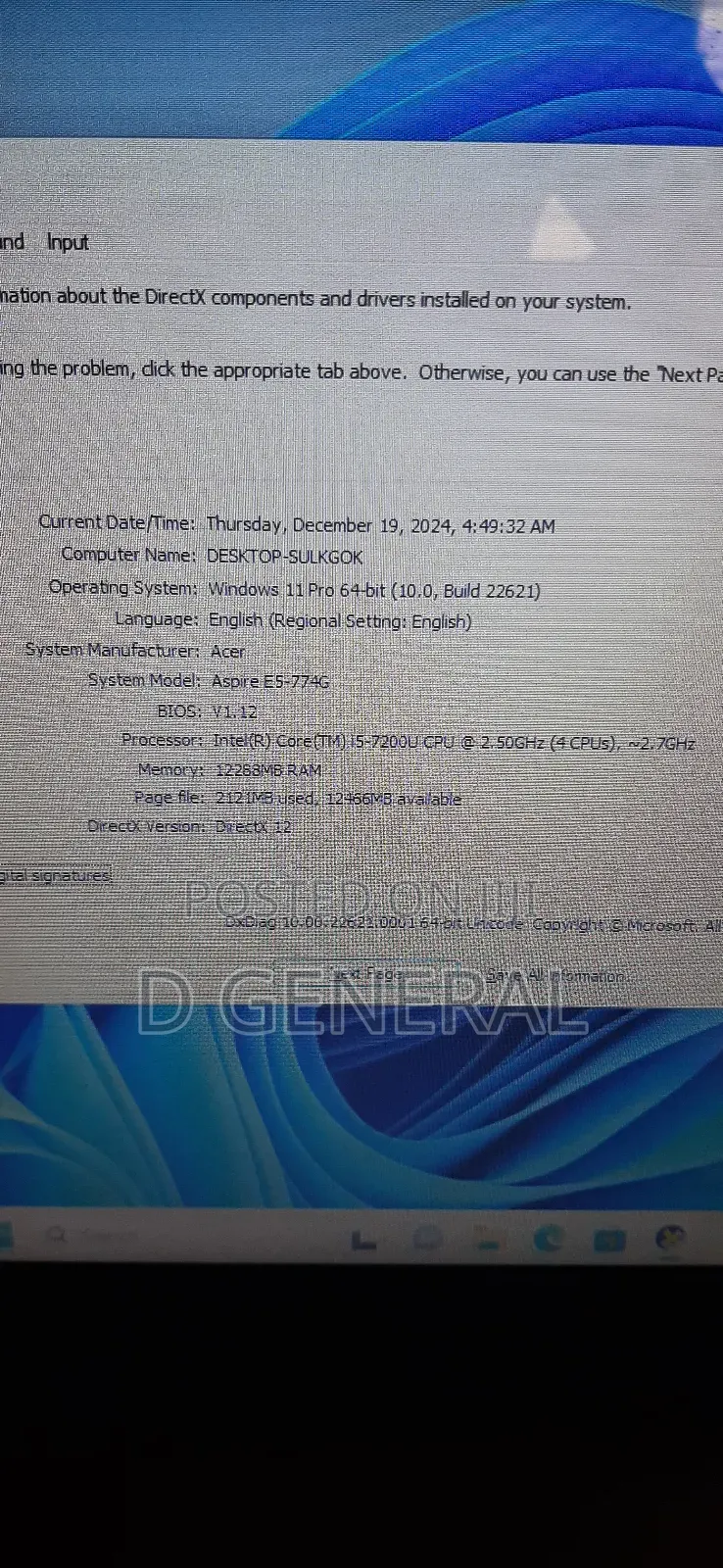 Laptop Acer Aspire E5-774 12GB Intel Core I5 HDD+SSD 1T