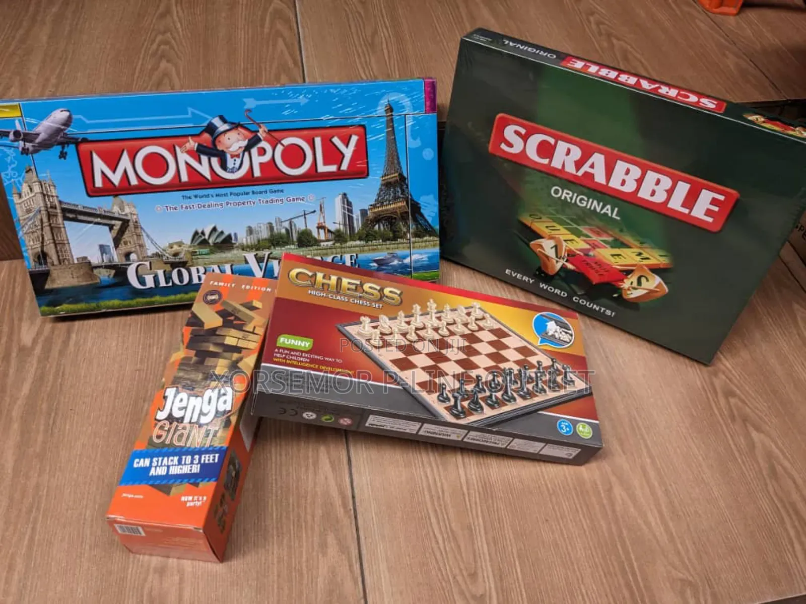 Scrabble, Monopoly, Chess and Jenga