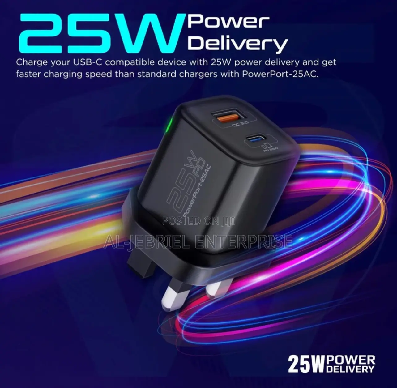 ULTRA FAST POWERPORT-25 PROMATE 25 Watts 2 in 1 Port Charger