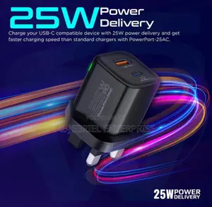 ULTRA FAST POWERPORT-25 PROMATE 25 Watts 2 in 1 Port Charger