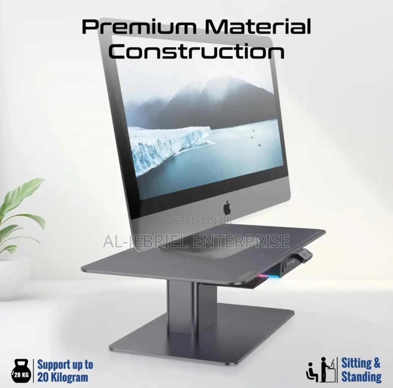 Promate RAIZER UK Multi-Level Aluminum Stand With USB Hub