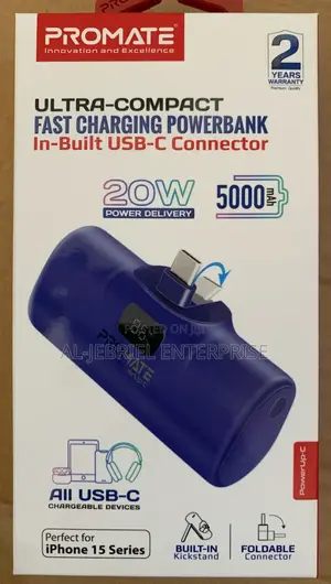 Promate POWERUP-C BLUE 5000mah Portable Power Bank ,USB-C