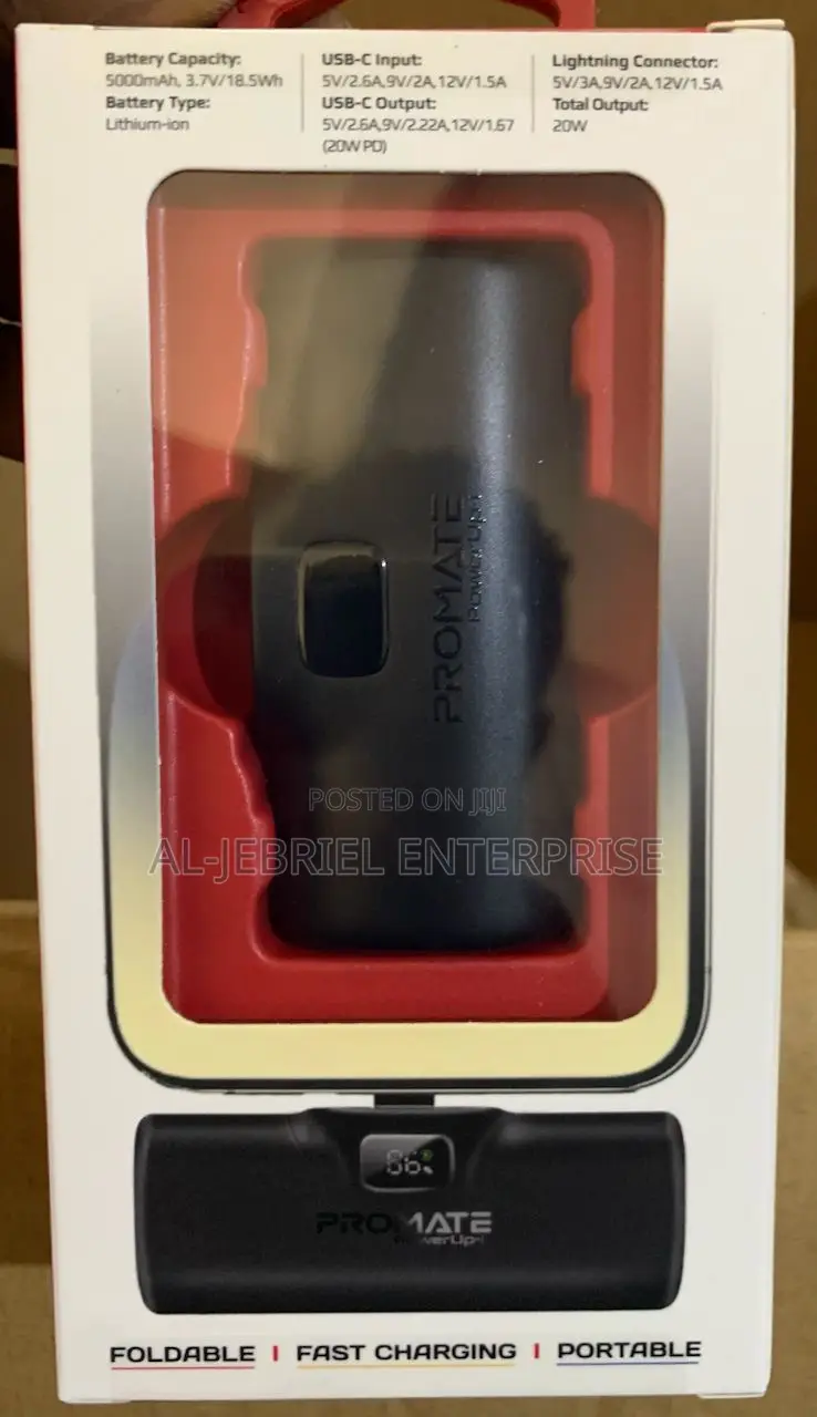 Promate Powerup-C USB-C Ultra Fast Charge 5000mah Powerbank