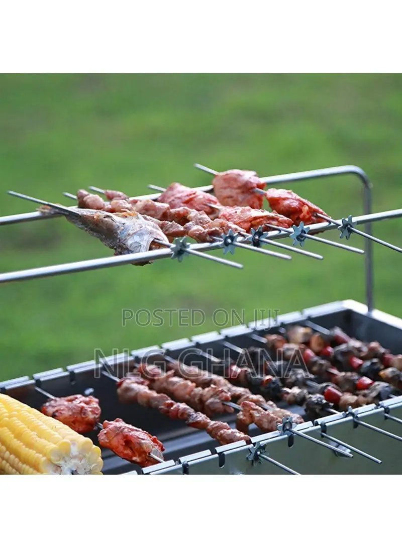 Automatic Rotary-Skewers Charcoal Barbecue Grill With Remova