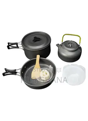 Outdoor Camping Cooking Set Pot Pan Teapot Cookware Set