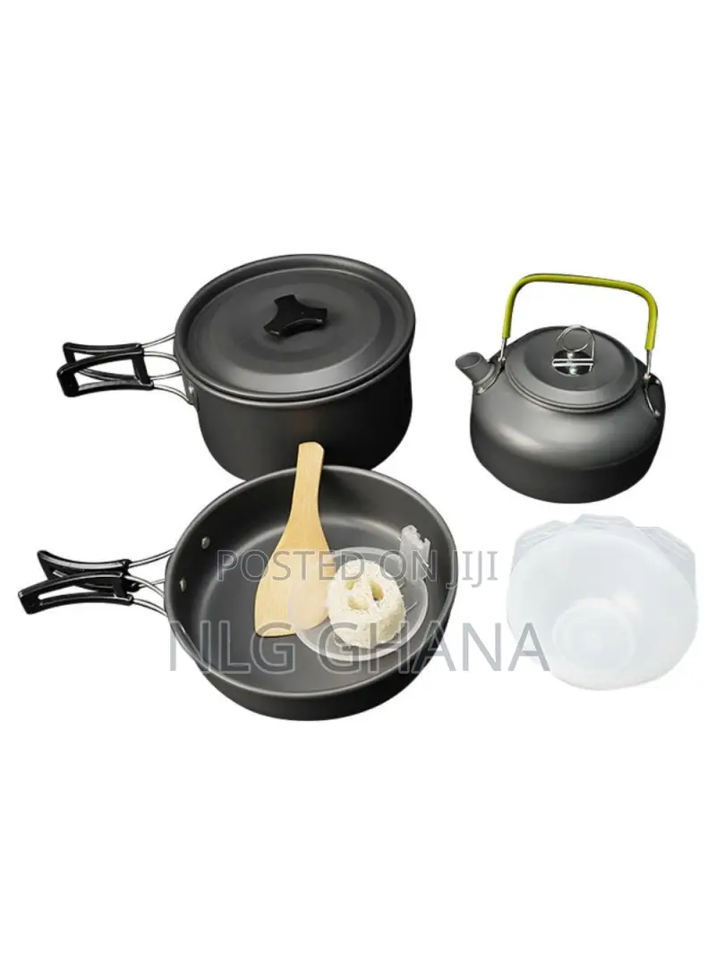 Outdoor Camping Cooking Set Pot Pan Teapot Cookware Set