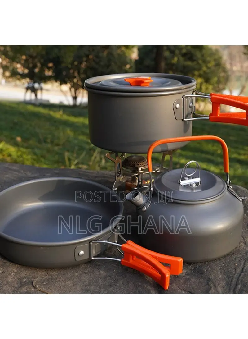 Outdoor Camping Cooking Set Pot Pan Teapot Cookware Set