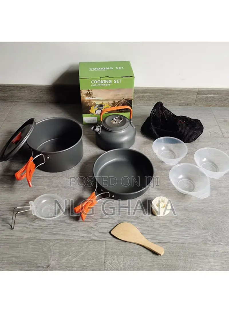 Outdoor Camping Cooking Set Pot Pan Teapot Cookware Set