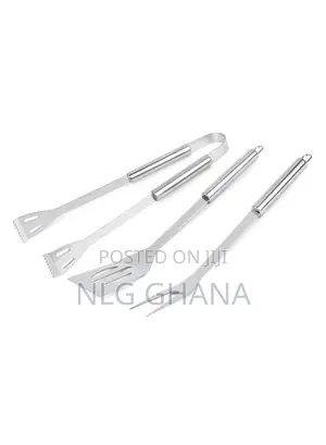 3pcs/Set Stainless Steel Spatula Fork Tong Set BBQ Grilling