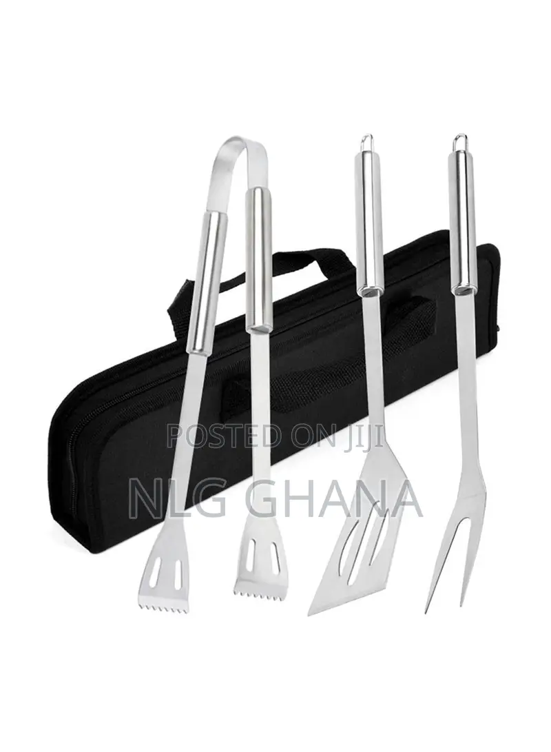 3pcs/Set Stainless Steel Spatula Fork Tong Set BBQ Grilling