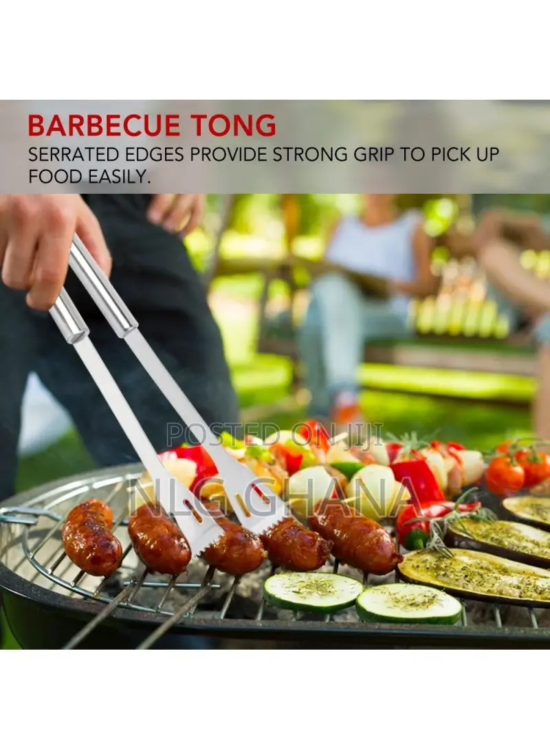 3pcs/Set Stainless Steel Spatula Fork Tong Set BBQ Grilling