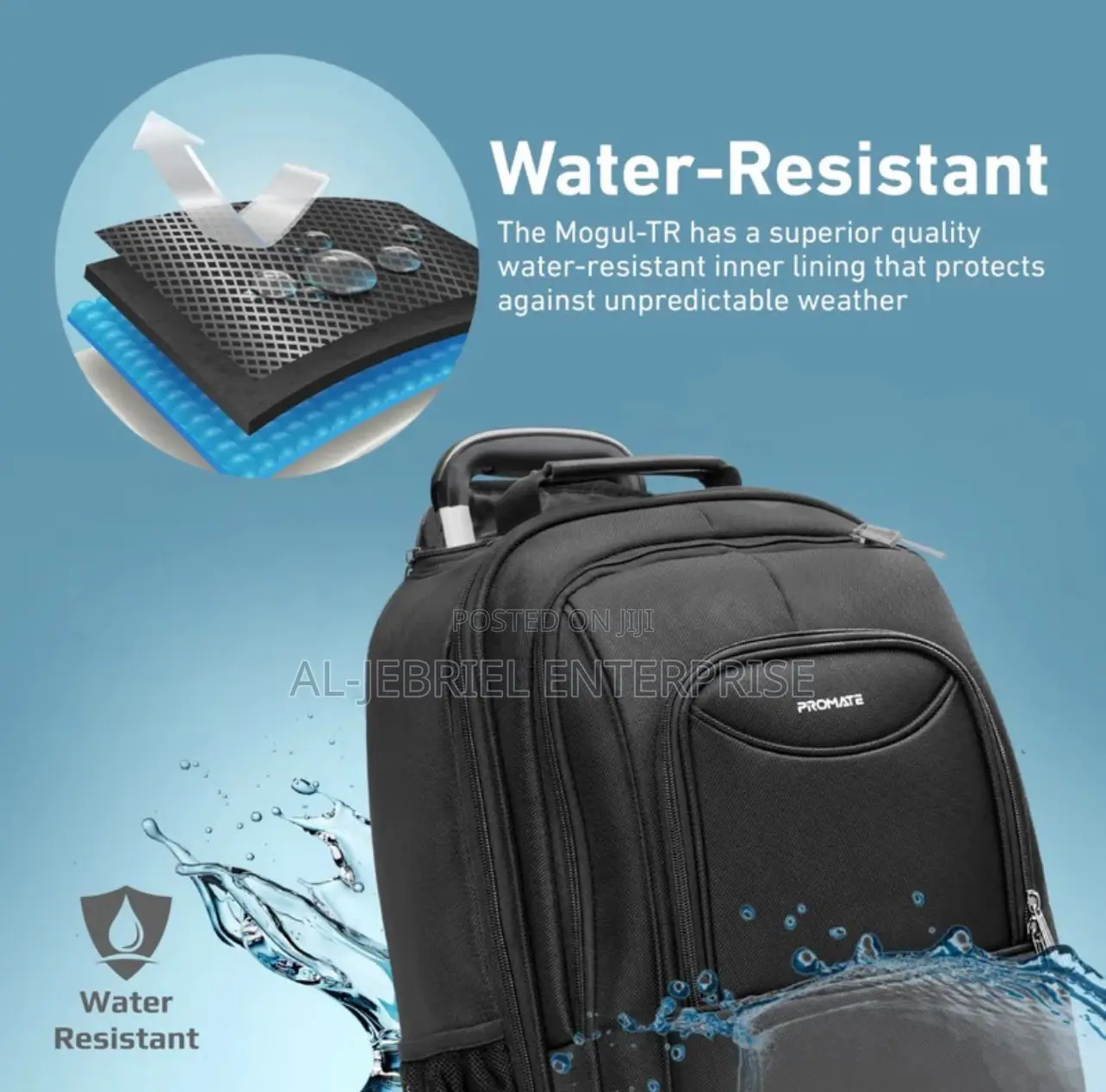 High Quality Promate Mogul Trolley Bagpack + Compartments
