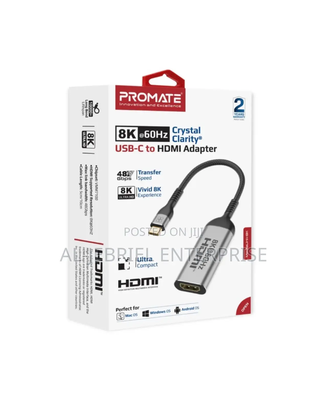 Promate 60hz Crystal Clear, High-Definition HDMI Adapter