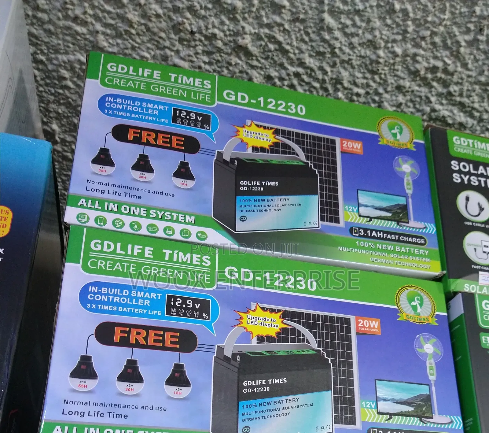 Solar Panel/Battery and 3 Bulb (3 in 1)