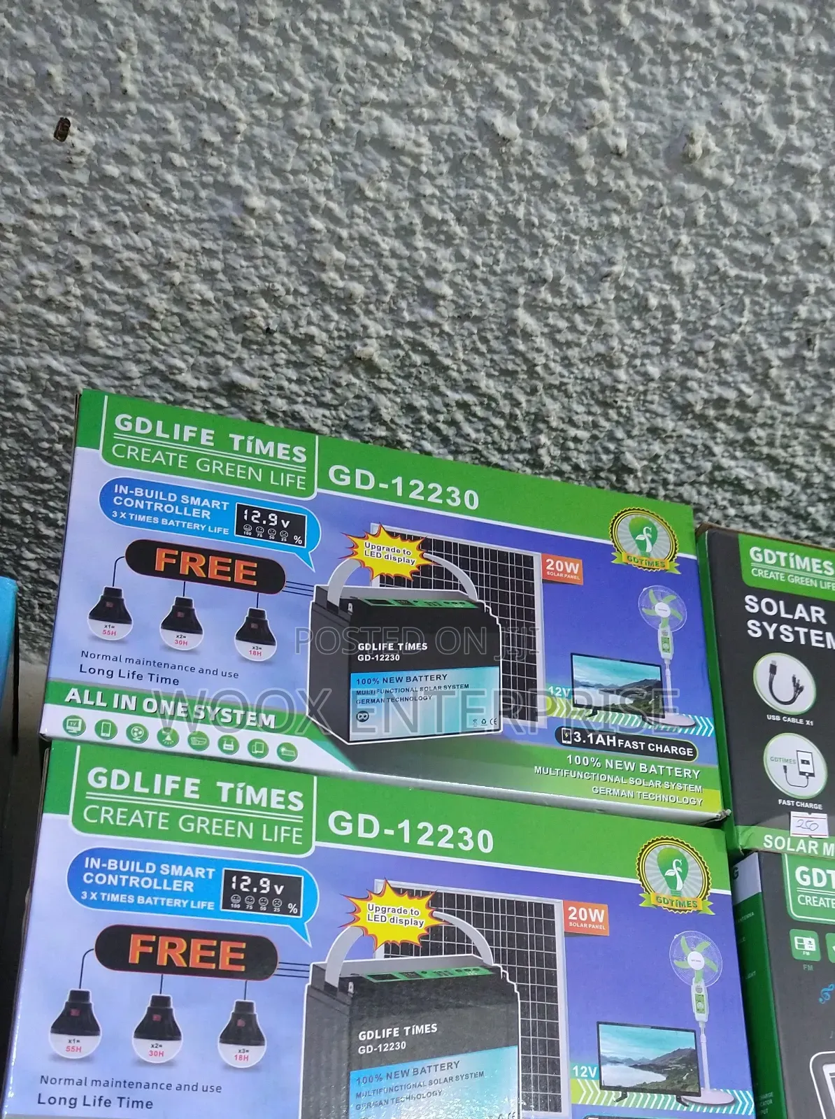 Solar Panel/Battery and 3 Bulb (3 in 1)