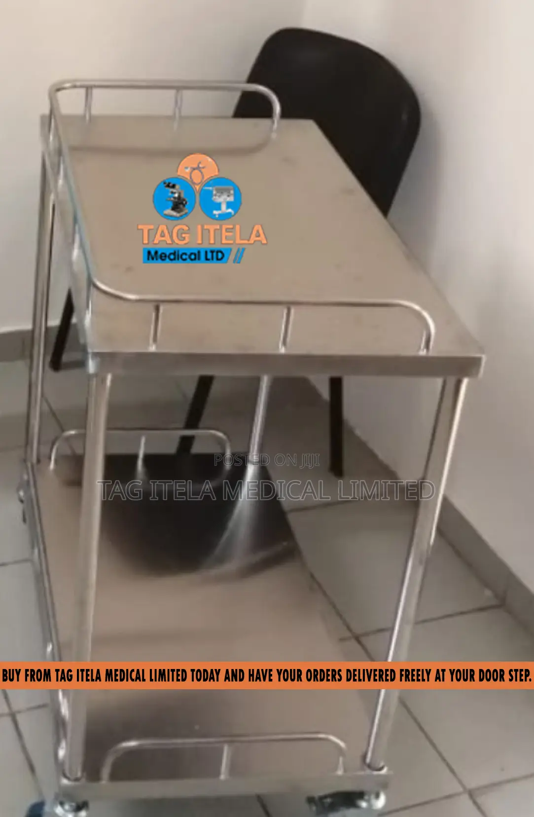 Medicine Trolley (2 Steps Stainless)