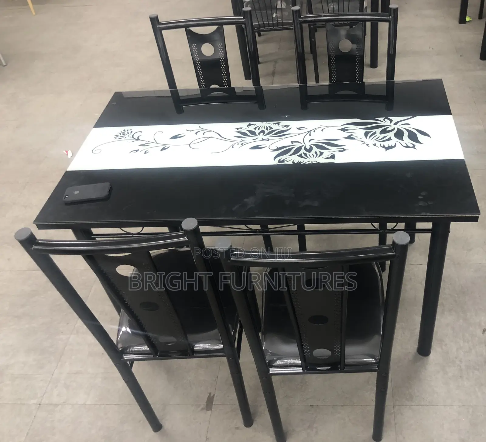 Glass Diningtable With Four Chairs