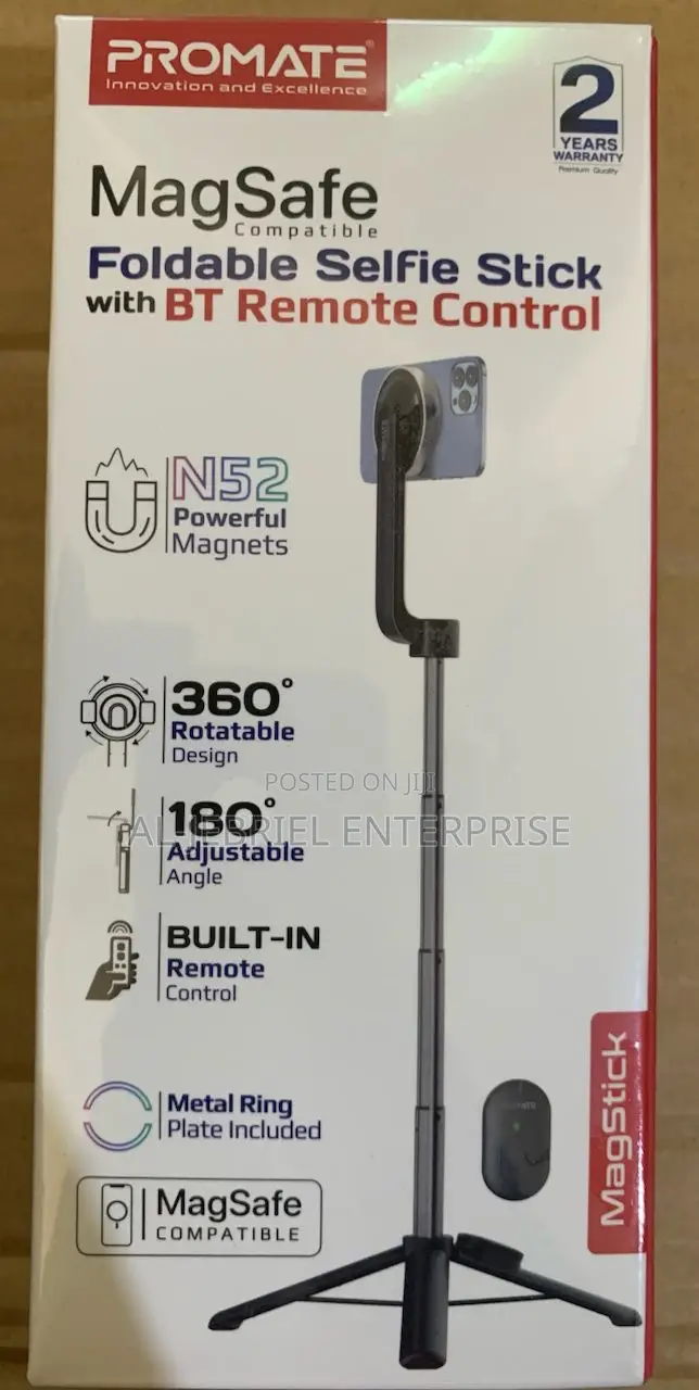 Promate Magstick Telescopic Selfie Stick + Magnetic Mounting