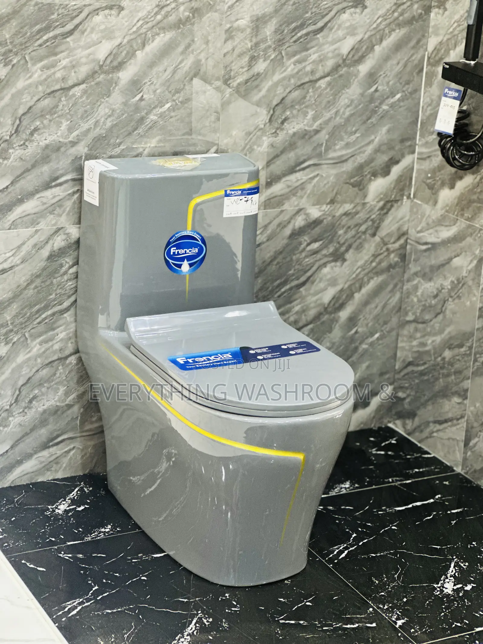 Grey Wc and Basin Set With Tap and Accessories
