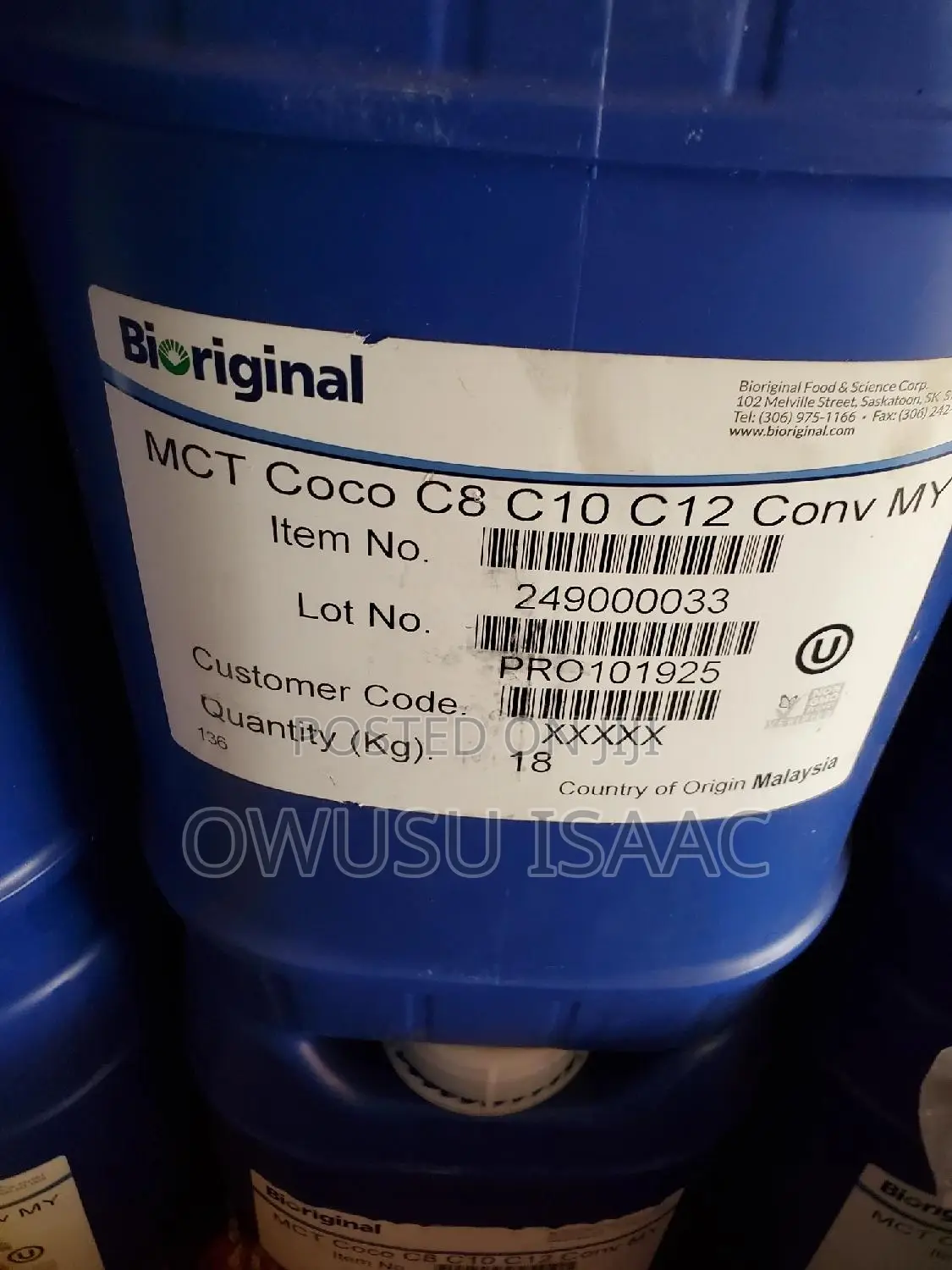 Coconut Oil Soybeans Oil From the USA 20 Liters