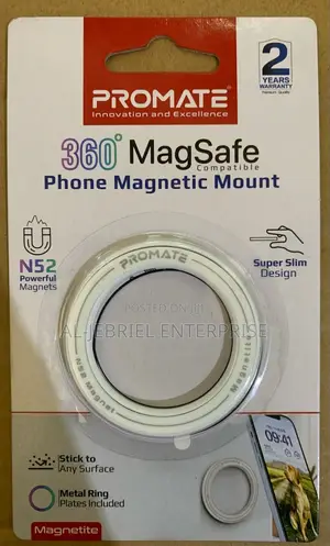 Promate Magnetite 360 Degree Magnetic Phone Holder -White