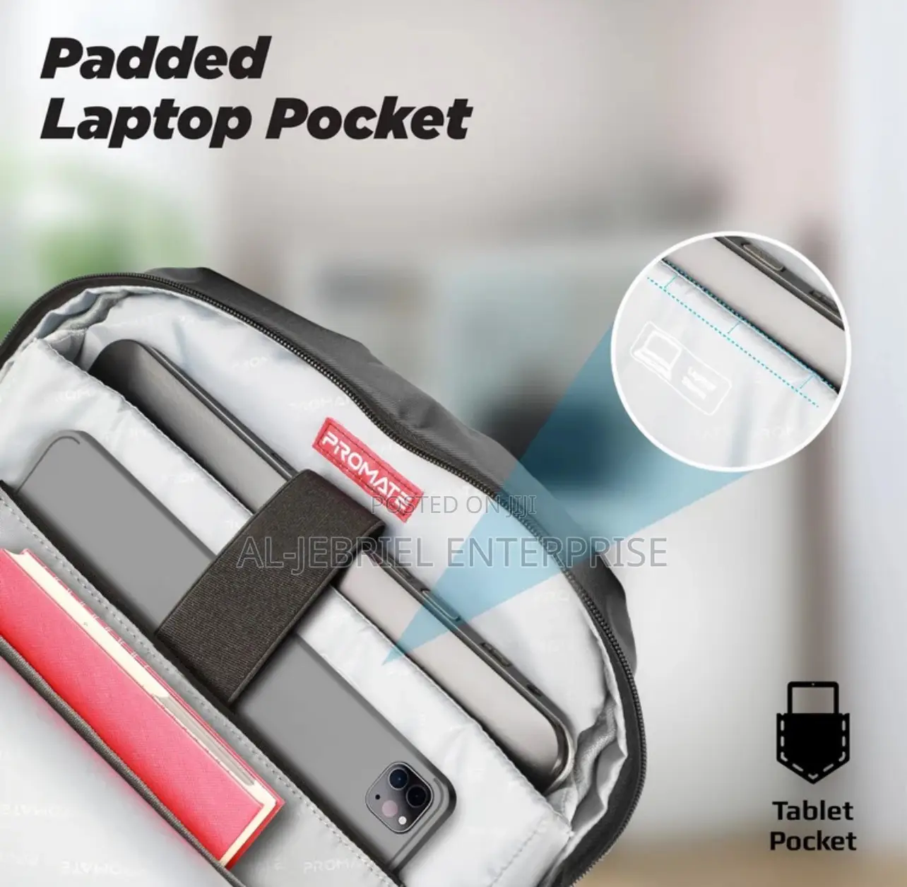 Promate Limber-Bp 15.6′′ Laptop Backpack Made From Polyester
