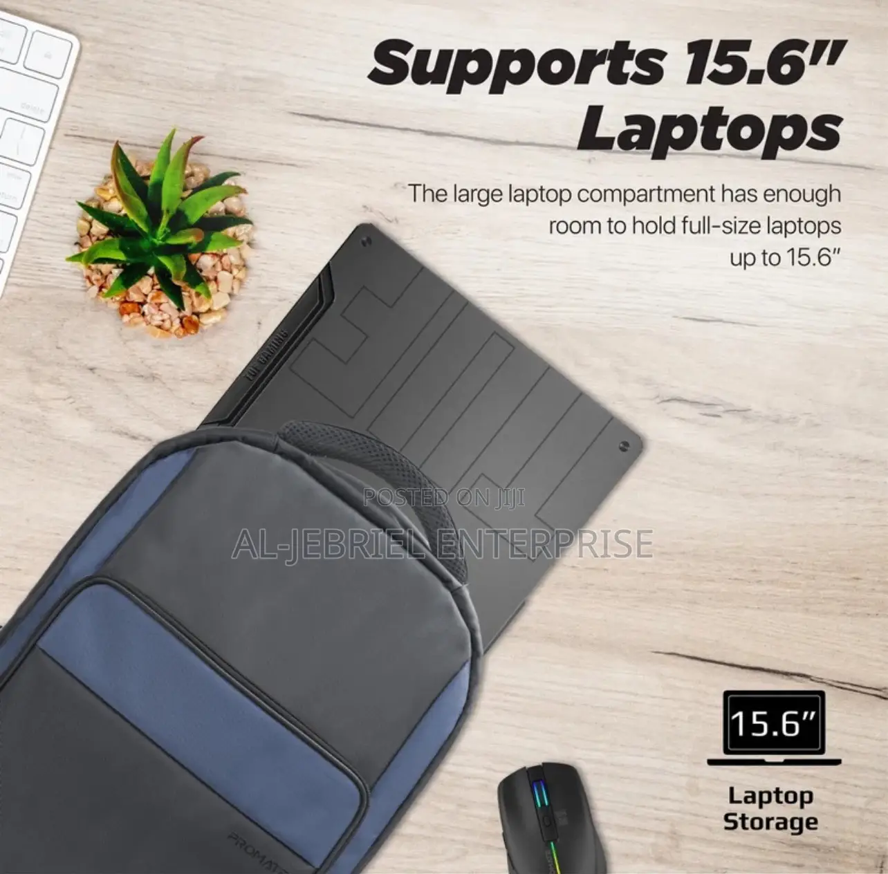 Large Storage Space 15.6” Promate Limber Laptop Bagpack
