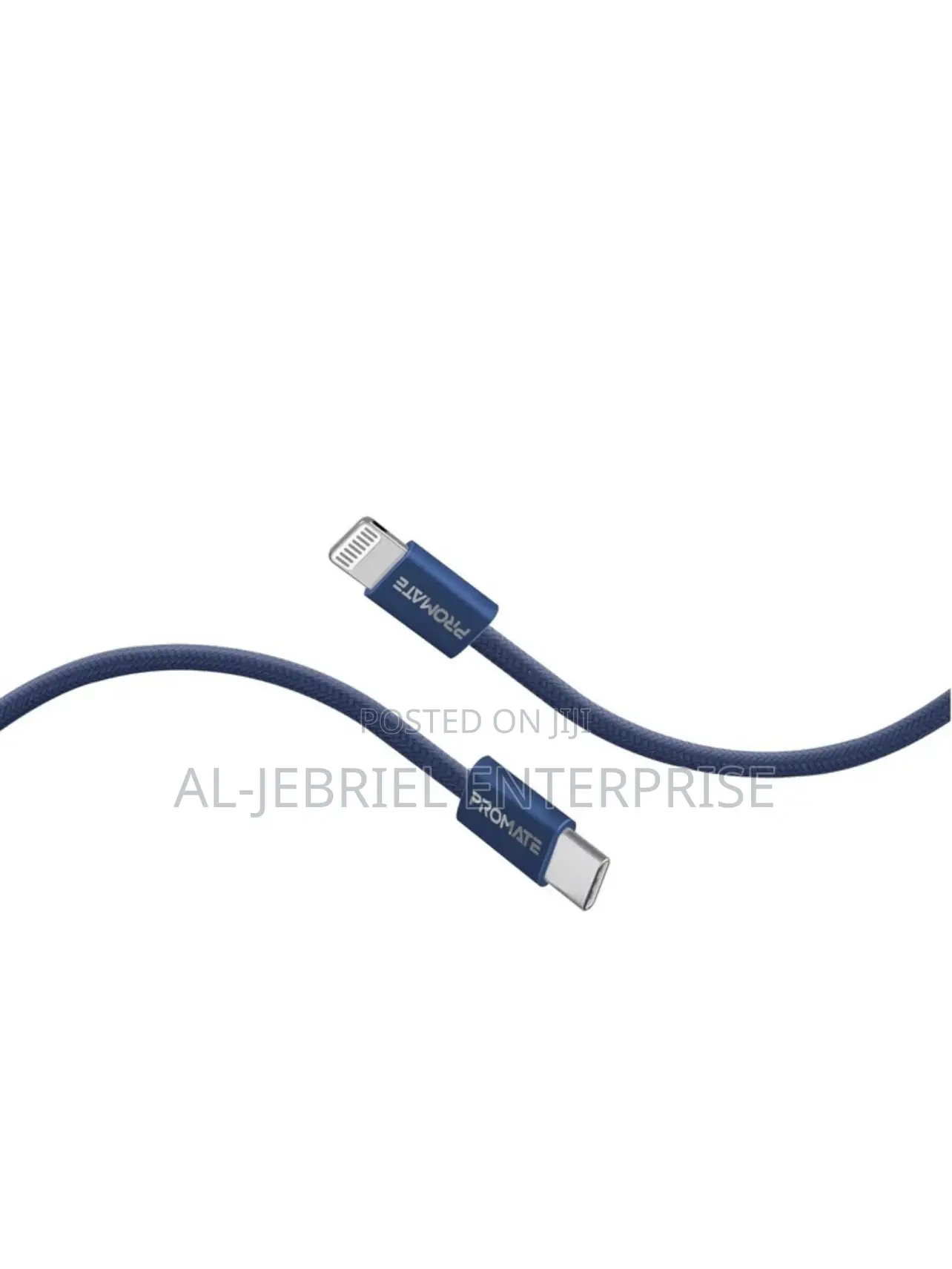 Promate Ecoline-Ci120 27W PD USB-C to Lightning Cable-(Navy)