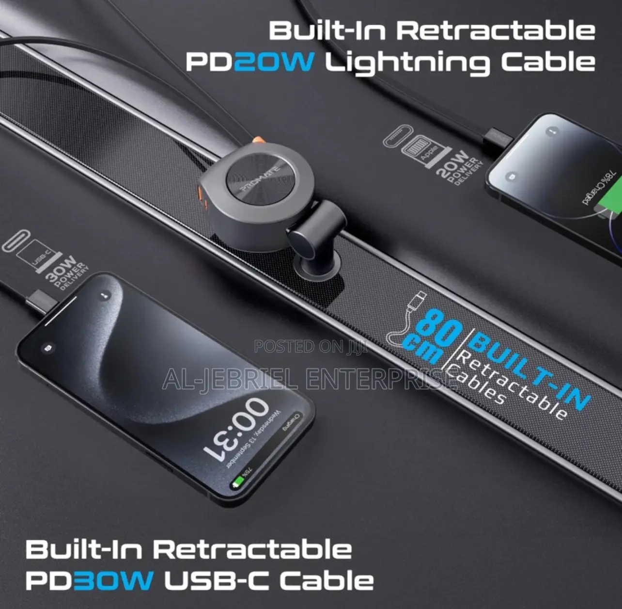 Promate Drivegear-R2 4-in-1 88W Car Charger With 30W USB-C