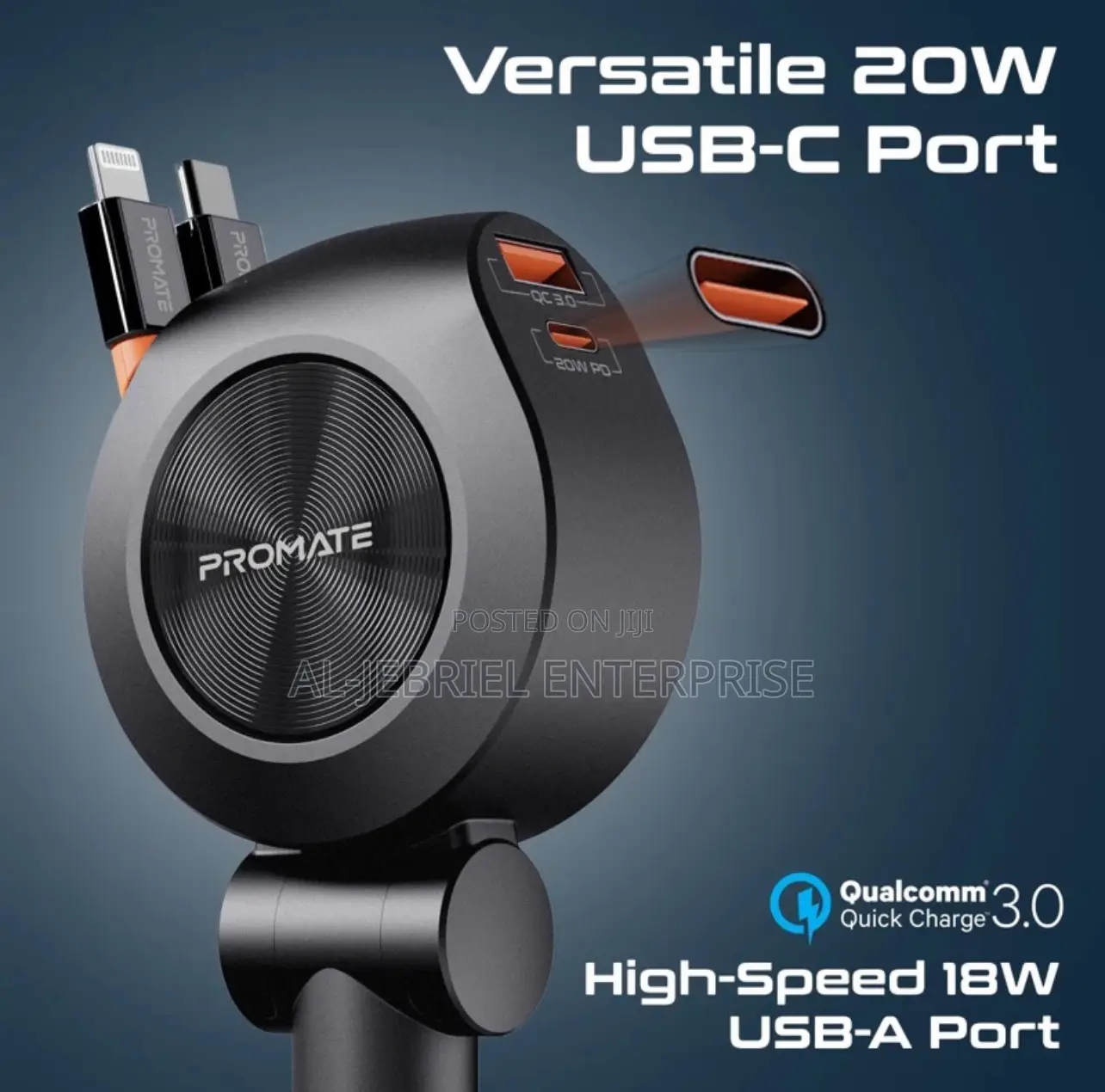 Fast Charging Promate Drivegear, Multiport Car Charger