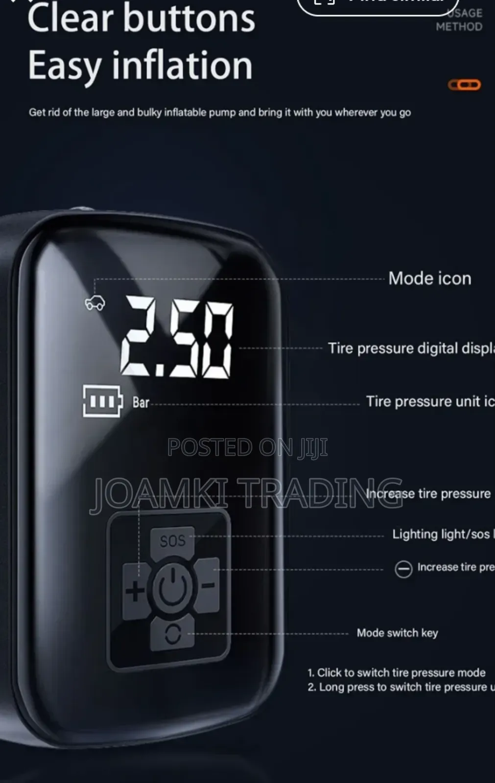 Wireless Car Air Compressor Tyre Inflator Digital Screen Ai
