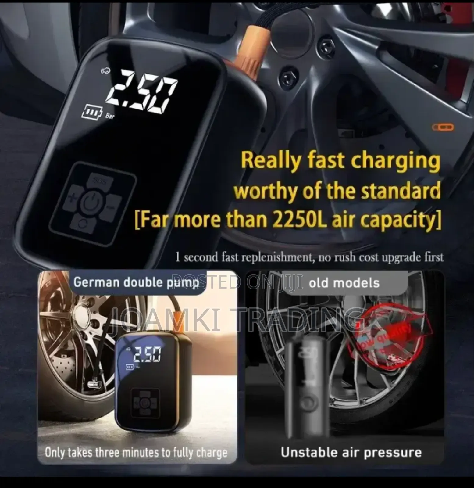 Wireless Car Air Compressor Tyre Inflator Digital Screen Ai