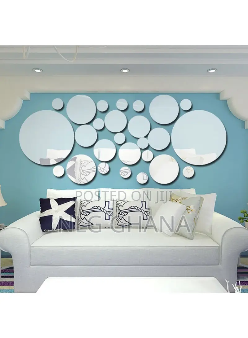 26pcs/Set Acrylic Polka Dot Wall Mirror Stickers Mural Stick