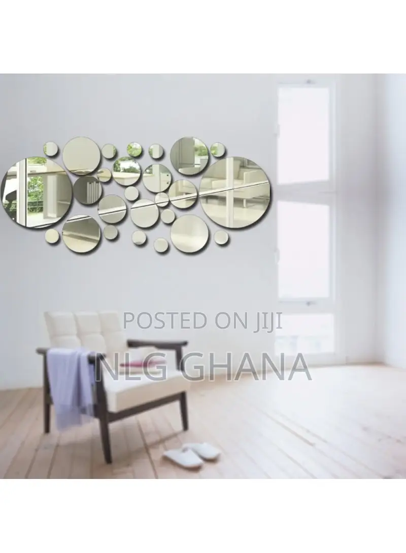 26pcs/Set Acrylic Polka Dot Wall Mirror Stickers Mural Stick