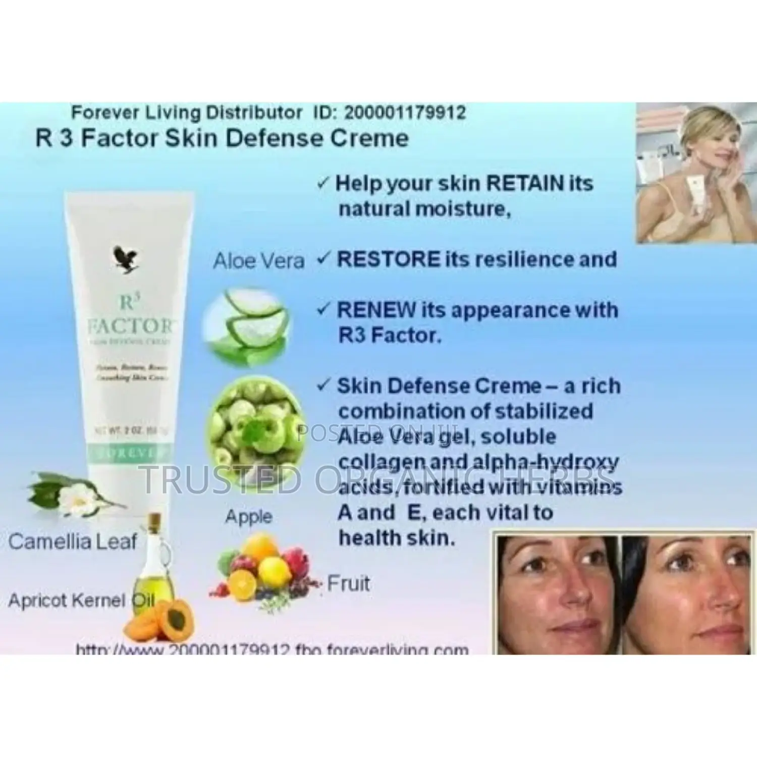 Forever R3 Factor-Retains, Restores Renew Your Skin to Glow
