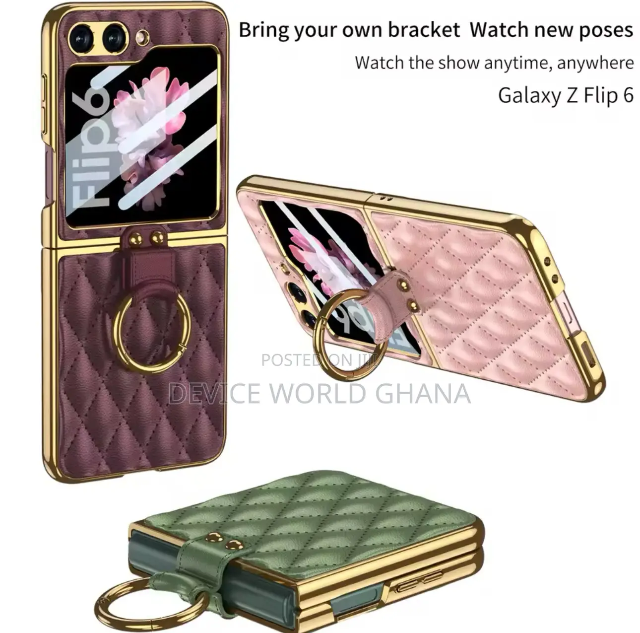 Ricke Leather Diamond Pattern Case Fo Samsung Z Fold 6 5 4 3