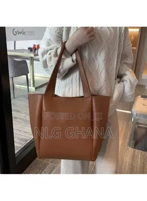 Large PU Leather Tote Handbag Top-Handle Women's Bucket Shou