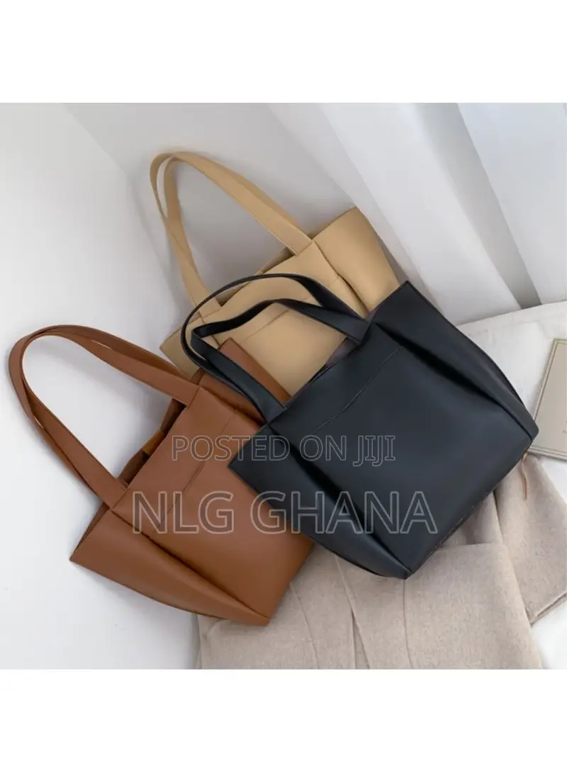 Large PU Leather Tote Handbag Top-Handle Women's Bucket Shou