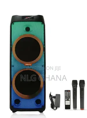 12” Colourful Lighting Portable Speaker With Wheels, Wireles