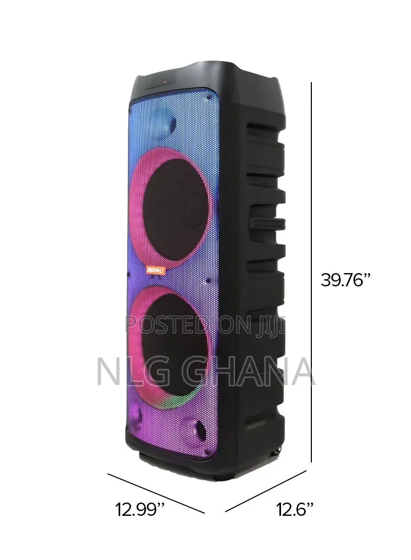 12” Colourful Lighting Portable Speaker With Wheels, Wireles