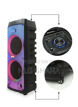 12” Colourful Lighting Portable Speaker With Wheels, Wireles
