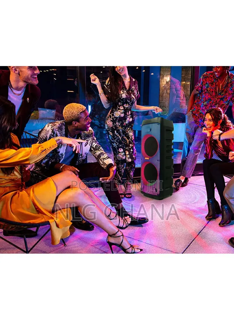 12” Colourful Lighting Portable Speaker With Wheels, Wireles